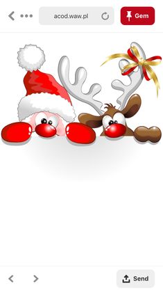 an image of santa claus and reindeers on the phone