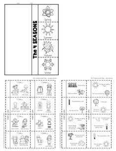 the seasons worksheet is shown in black and white