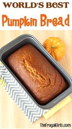 a loaf of pumpkin bread sitting on top of a pan