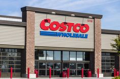 a costco store with the front door open