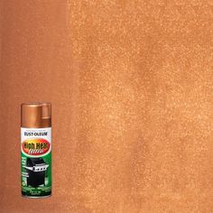 a rust colored paint can be seen next to a brown wall