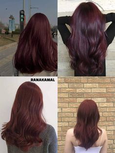 Magohany Hair Color, Non Bleach Hair Color For Dark Hair, Dark Wine Hair, Dark Violet Hair, Hair Dye Videos, Wine Hair Color, Mahogany Hair, Hair Color Mahogany