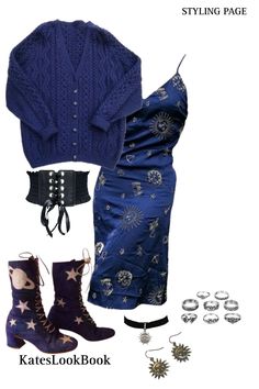 Witch Skirt Outfit, Indigo Outfit Aesthetic, Winter Outfits Whimsigoth, Purple Witchy Outfit, Purple Whimsigothic Outfit, Purple Fall Outfit, Sea Witch Aesthetic Outfit, Outfit Whimsigothic, Whimsi Gothic