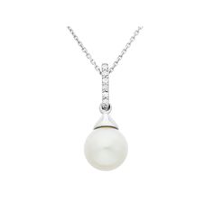 Beautify any ensemble with this freshwater cultured pearl and diamond accent necklace. Comes in a gift box. Click on this JEWELRY & WATCHES GUIDE to learn about fit, styles, materials and more!PENDANT DETAILS Pendant length: .75 in. Chain length: 18 in. Clasp: spring-ring Metal: rhodium-plated sterling silver CULTURED PEARL DETAILS Type: freshwater Shape: round Size: 8-9 mm Color: white DIAMOND DETAILS Total weight: less than 1/10 ct. Cut: round Color grade: G-I Clarity: I2-I3 Setting: prong Ima Classic Pearl Necklace With Diamond Accents For Anniversary, Timeless Pearl Necklace With Diamond Accents For Anniversary, Timeless Pearl Necklace With Diamond Accents For Formal Occasions, Timeless Pearl Necklace With Diamond Accents As Gift, Diamond White Pearl Charm Necklace As Gift, Classic White Gold Pearl Necklace As Gift, Diamond White Pearl Necklace For Anniversary, Formal Pearl White Necklace With Diamond Accents, Classic Pearl Charm Necklace In Diamond White