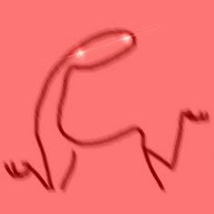 a drawing of a frog on a pink background with red light coming from it's back