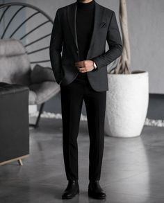 Style with cause. Business Men Outfits Suits, Casual Blazer Outfits Men Wedding, Black Smart Casual Men’s Outfit, Black Formal Attire For Men, Formal Black Outfit, All Black Formal Outfits, Black Men Casual Style, Smart Business Casual, Interview Outfit Men