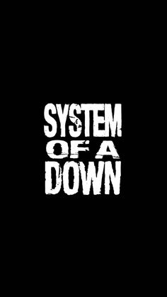 the words system of a down on a black background