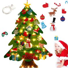 PRICES MAY VARY. 🎄【Montessori Christmas Tree】--- More popular with children, novel and personalized decoration. Children can decorate their own Christmas tree, DIY games can show children's creativity, enhance children's creativity, and cultivate their processing ability. 🎄【Ideal DIY Felt Christmas Tree Set】--- Felt Christmas Tree Set is amazing and includes 21 Detachable Ornaments (Santa Claus, snowman, snowflake, Christmas socks, Christmas hat, candies, bells, etc), great for Christmas party Diy Felt Christmas, Toddler Christmas Tree, Trees For Kids, Felt Christmas Tree Decorations, Artificial Xmas Trees, Diy Felt Christmas Tree, Christmas Trees For Kids, Bells Christmas, Felt Tree