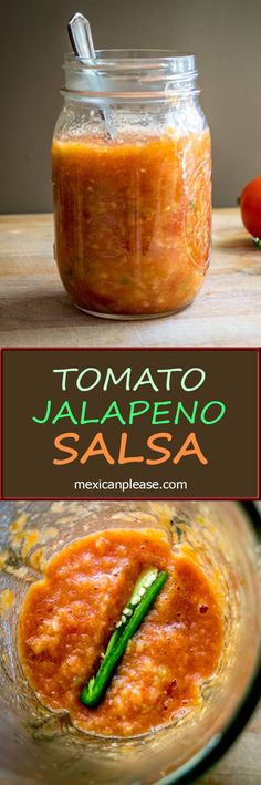 tomato jalapeno salsa in a glass jar