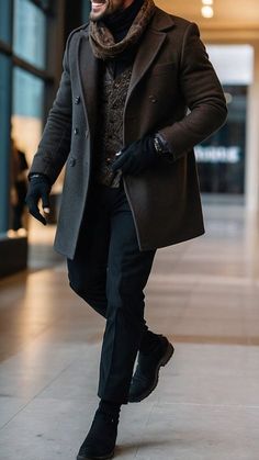 Men's Winter Outfits, Men's Winter Fashion, Winter Fashion Looks, Comfortable Winter Outfits, Sweaters Fall, Warm Coats, Gents Fashion, Long Winter Coats