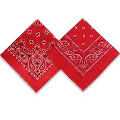 two red bandannas with hearts on them