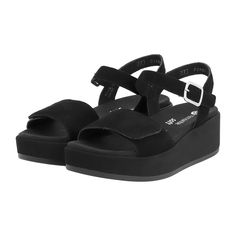 Remonte D1N50-00 Black Goatsuede Wedges for Women Remonte D1N50-00 Black Goatsuede Wedges for Women Enhance your style with these durable and stylish Remonte D1N50-00 black goatsuede wedges, perfect for the fashion-forward young adults.   Color: Black  Heel Height: 3.5 cm  Heel Type: Wedge  Shoe Width: Narrow to Normal (F)  Season: Spring/Summer  Material: Suede Leather  Lining: Textile  Sole: PU Sole   Care Instructions: Remove dust and dirt with a soft shoe brush or a lint-free, slightly damp cloth. Regularly treat with colorless waterproof spray. Cover footbed with paper for protection and only waterproof the outer surface. Black Suede Platform Sandals, Black Suede Wedge Sandals, Black Suede Sandals With Removable Insole, Black Suede Wedge Heel Sandals, Black Suede Open Toe Wedge Sandals, Waterproof Spray, Wedge Shoe, Shoe Brushes, Soft Shoes