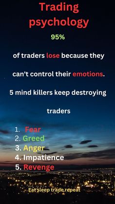 a poster with the words trading psychology on it