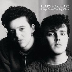 two young men sitting next to each other with the words tears for fears written on them