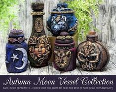 the autumn moon vase collection is on display