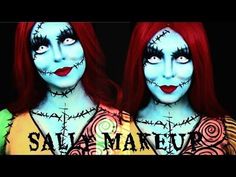 Christmas Halloween Makeup, Sally Makeup, Christmas Makeup Tutorial, Jack Y Sally, Sally Costume, Halloween Make-up Looks, Sally Skellington, Creepy Halloween Makeup, The Nightmare Before Christmas Jack