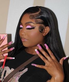 Extra Makeup Looks Glitter, Frontal Wig Install, Makeup Hacks Videos, Rhinestone Makeup, 15 Birthday, Shower Dress, Wig Install