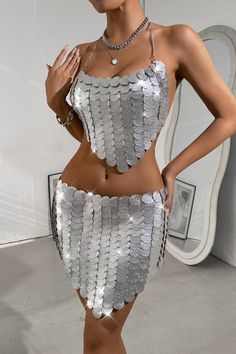 Description: Material: PU Leather Sleeve Type: Sleeveless Feature: Sparkle Package Include: 1 Top & 1 Skirt Size: XS: Bust - Hips 35" S: Bust - Hips 37" M: Bust - Hips 38" L: Bust - Hips 40" Please leave your size details (bust, waist, hips) Attention: Please be noted that this size recommendation is just for your reference, & it's not 100% correct, please choose your size according to the measurement in either CM or IN. We hold no responsibility if you choose the wrong size totally based on tha Leather Skirt Set, Chainmail Top, Pu Leather Skirt, Swimsuit Dress, Leather Sleeve, Sleeve Type, Best Sellers, Leather Skirt, Skirt Set