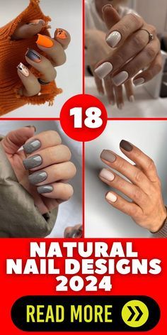 Nude Nails With Gold Foil, Short Nails For School, Art Ideas Cute, Coral Ombre Nails, Nails For School, Orange Nail Designs, Natural Nail Designs, Cute Short Nails