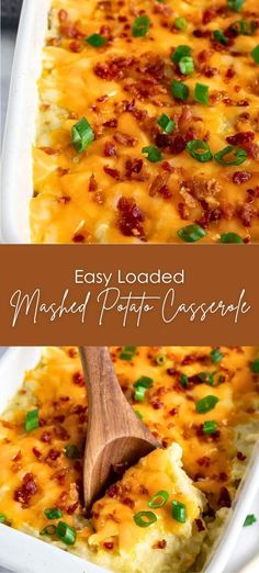 Easy Loaded Mashed Potato Casserole - Yummy and fully Easy Loaded Mashed Potatoes, Leftover Mashed Potato Recipes, Potato Casserole Recipes, Mashed Potato Casserole Recipes, Veggie Casseroles, Potato Ideas, Potato Casseroles, Loaded Mashed Potato Casserole, Thanksgiving Goodies