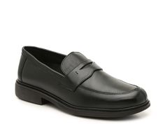 Drew-Essex Penny Loafer Feel sleek in and out of the office with the Essex penny loafer from Drew. This slip-on features leather upper and a contoured cushioned insole for comfortable steps from day-to-night! Slip-resistant Round Toe Business Loafers, Business Casual Slip-on Oxfords, Classic Spring Business Casual Slip-ons, Formal Slip-resistant Round Toe Loafers, Slip-resistant Round Toe Dress Shoes For Work, Casual Moc Toe Loafers For Office, Classic Plain Toe Slip-resistant Loafers, Classic Slip-resistant Plain Toe Loafers, Business Slip-resistant Plain Toe Loafers