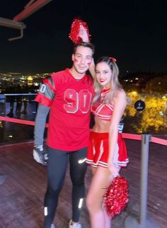 couple halloween costume ideas, couple costume ideas, halloween costume ideas for couples Cheerleader And Football Player Costume, Cheerleader And Football Player, Football Player Costume, Couple Halloween Costume, Halloween Costume Ideas For Couples