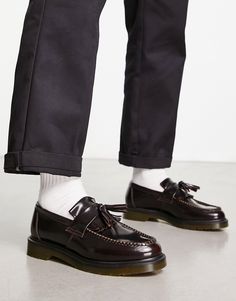 Shoes, Boots & Trainers by Dr Martens Dress from the feet up Slip-on style Tassel detail Apron toe Chunky sole Dr Martens Adrian, Dr Martens Loafers, Chunky Loafer, Loafers Outfit, Tassel Loafers, Boots And Sneakers, Streetwear Men Outfits, Body Fit, Dr. Martens