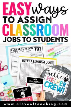 classroom jobs to help students learn how to use them in the classroom with these easy ways