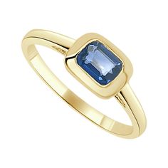 This Pretty Ring crafted of 14K Yellow Gold features a baguette shape Sapphire approximately 0.65 ct. 14K Gold 0.65 ct. Blue Sapphire Natural Blue Sapphire Stone Finger Size 6.25 Ships in 1-2 Business Days Sapphire Rings For Women, Sapphire Heart Necklace, Opal Solitaire Ring, Brilliant Cut Diamond Ring, Sapphire Solitaire Ring, Sapphire Birthstone, Gold Solitaire Engagement Ring, Diamond Accent Ring, Sapphire Rings