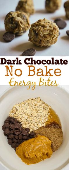 no bake energy bites with chocolate chips and peanut butter