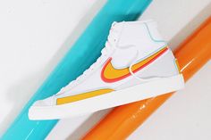 Nike Blazer Mid 77 Infinite Kumquat, Mid Blazers, Mj Shoes, Swaggy Shoes, Nike Blazer Mid 77 Infinite, Nike Mid, Louis Vuitton Shoes Sneakers, Look Nike