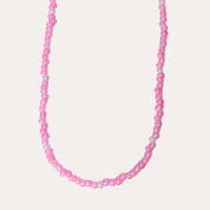 Pink Beaded Necklace Pink Beaded Necklace, Minimal Jewelry, Outfit Look, Glass Seed Beads, How To Apply Makeup, Necklace Sizes, Endless Possibilities, Mix And Match, Metal Jewelry