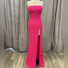 Sherri Hill #54447 Full Sequin Dress. Nwt. Color Is Neon Pink Never Worn Or Altered. Sherri Hill Red Dress, Sadie Robertson Dresses, High Neck Dress Formal, Full Sequin Dress, Sherri Hill Gowns, Sherri Hill Dress, Prom Dresses Yellow, Social Dresses, Sherri Hill Prom Dresses