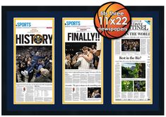 the sports newspaper is displayed with an image of basketball players and their team's logo