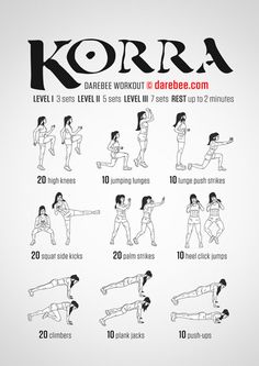 a poster showing how to do the kora workout for beginners with instructions and pictures