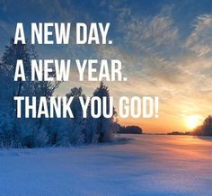 a snow covered field with the sun setting in the background and a message written on it