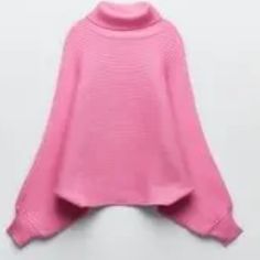 Questions? Leave A Comment Below! Amazing!!! Better Than Pics And I’m Dying To Keep! Thick, Ribbed, Vibrant And Dolman Sleeves Size M Bust 40 Your Or Down! See Last Photo Length 18 Sleeve No Shoulder Seam But Approx 22 New With Tags! Pink Turtleneck, Pink Turtleneck Sweater, Zara Sweater, Dolman Sleeve, Neon Pink, Turtleneck Sweater, Sweaters For Women, Turtle Neck, Zara