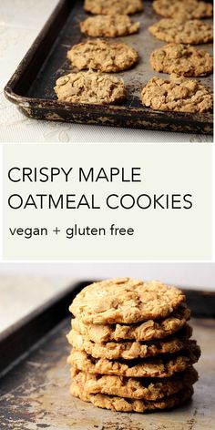 crispy maple oatmeal cookies with vegan gluten free filling