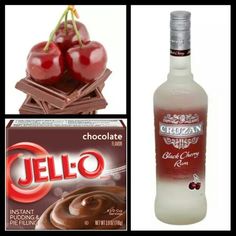 chocolate and cherries are featured in this collage with the name jello on it