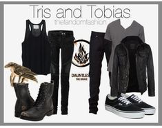 an image of a woman's clothes and shoes with the words iris and tobias