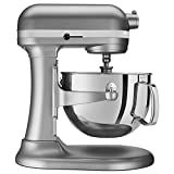 an image of a silver mixer on a white background