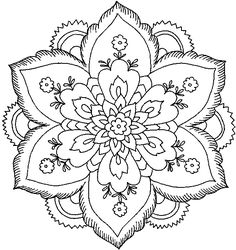 a black and white drawing of a flower