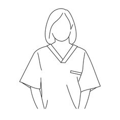 Nurse Line Drawing, How To Draw A Nurse, Nurse Drawing Sketch, How To Draw A Doctor, Scrubs Drawing, Nurse Drawing Art, Nurse Drawing Easy, Doctor Drawing Easy, Nursing Drawing