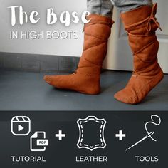 DIT Kit for The "Base" in High Boot Styles – Earthingmoccasins Diy Boots, Moccasin Patterns, Make Your Own Patterns, Base Tutorial, Diy Moccasins, Boots Diy, Leather Kits, Diy Sandals