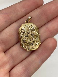 9carat yellow gold decorative locket  Length: 32mm Weight: 3.1grams  Price: £145.00 Antique Gold Locket Necklace Stamped 14k, Elegant Gold Filigree Locket Necklace, Gold 14k Oval Pendant Locket Necklace, Gold Medallion Locket Necklace Stamped 14k, Formal Gold Brass Locket Necklace, Gold Brass Locket Necklace For Formal Events, Gold Brass Locket Necklace For Formal Occasions, Elegant Yellow Gold Pendant Locket Necklace, Victorian Gold Jewelry With Coin Pendant