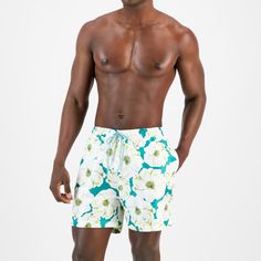 Condition: New With Tag Brand: I.N.C. International Concepts Size: M, L, Xl Color: Green Material: Polyester Printed Shorts For Poolside In Spring, Printed Shorts For Poolside And Spring Season, Printed Spring Shorts For Poolside, Spring Printed Shorts For Poolside, White Floral Print Bottoms With Relaxed Fit, White Floral Print Relaxed Fit Bottoms, White Printed Cotton Shorts, Tropical Style Short Swim Trunks For Spring, Tropical Short Swim Trunks For Spring