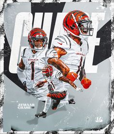 two football players are running together on the cover of an official game poster for the 2013 college football season