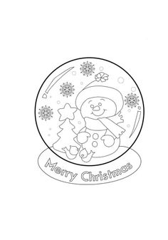 a snow globe with the word merry christmas on it and a teddy bear inside, surrounded by snowflakes