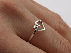 Minimalist Sterling Silver Heart Ring Knuckle by FULLMOONJEWELLERY, $32.00 Simple Heart-shaped Stackable Promise Rings, Minimalist Heart Ring With Simple Design, Simple Heart Ring For Valentine's Day, Sterling Silver Heart Midi Rings In Minimalist Style, Minimalist Heart-shaped Sterling Silver Midi Rings, Minimalist Heart-shaped Ring With Simple Design, Simple Midi Rings For Valentine's Day, Simple Heart-shaped Midi Promise Ring, Minimalist Sterling Silver Stackable Rings With Heart Charm