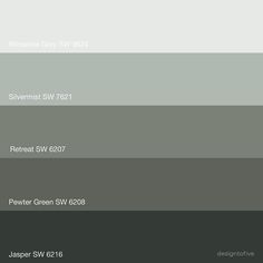 some gray and white paint colors with the same color as each other in different shades